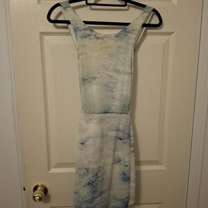 100% Silk Watercolour Print Sleeveless Dress